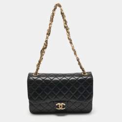 Chanel Black Quilted Leather Medium Westminster Pearl Single Flap Bag         