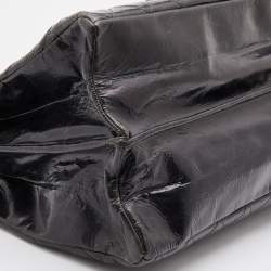 Pre Owned Chanel Dark Grey Quilted Leather Large Shopping Tote