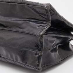 Pre Owned Chanel Dark Grey Quilted Leather Large Shopping Tote