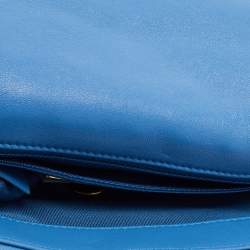 Pre Owned Chanel Blue Quilted Leather CC 19 Flap Bag