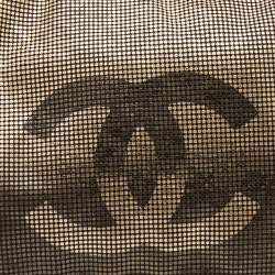 Pre Owned Chanel Metallic Gold/Brown Perforated Leather Hollywood Accordion Flap Bag