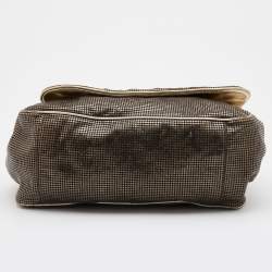 Pre Owned Chanel Metallic Gold/Brown Perforated Leather Hollywood Accordion Flap Bag