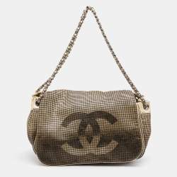 Chanel Metallic Gold/Brown Perforated Leather Hollywood Accordion Flap Bag  Chanel