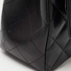 Pre Owned Chanel Black Quilted Lambskin Leather Jumbo Classic Double Flap Bag