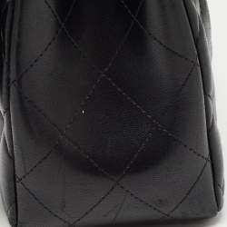 Pre Owned Chanel Black Quilted Lambskin Leather Jumbo Classic Double Flap Bag