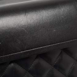 Pre Owned Chanel Black Quilted Lambskin Leather Jumbo Classic Double Flap Bag