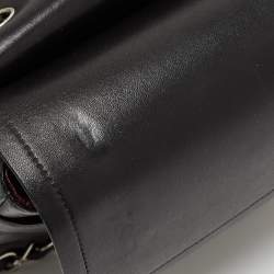 Pre Owned Chanel Black Quilted Lambskin Leather Jumbo Classic Double Flap Bag