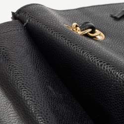 Pre Owned Chanel Black Quilted Caviar Leather Maxi Classic Double Flap Bag