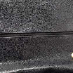 Pre Owned Chanel Black Quilted Caviar Leather Maxi Classic Double Flap Bag