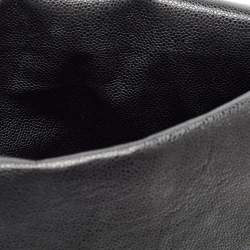Pre Owned Chanel Black Quilted Caviar Leather Maxi Classic Double Flap Bag