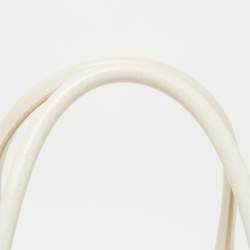 Pre Owned Chanel White Leather Cerf Shopper Tote