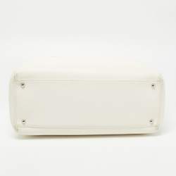 Pre Owned Chanel White Leather Cerf Shopper Tote