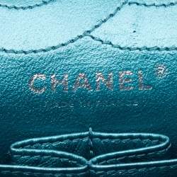 Pre Owned Chanel Metallic Teal Blue Quilted Leather Reissue 2.55 Classic 226 Flap Bag