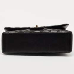 Pre Owned Chanel Black Leather Maxi Classic Double Flap Shoulder Bag