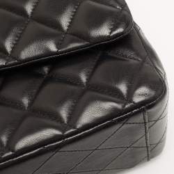 Pre Owned Chanel Black Leather Maxi Classic Double Flap Shoulder Bag