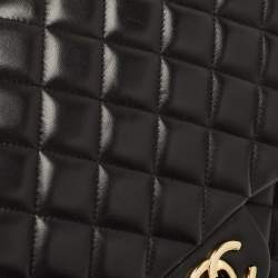Pre Owned Chanel Black Leather Maxi Classic Double Flap Shoulder Bag