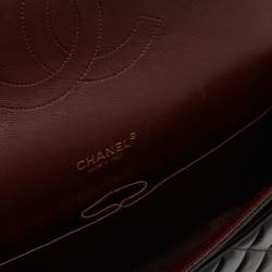 Pre Owned Chanel Black Leather Maxi Classic Double Flap Shoulder Bag