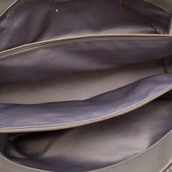 Pre Owned Chanel Grey Quilted Stitch Leather Triptych Tote