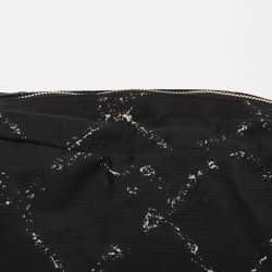 Pre Owned Chanel Black Quilted Print Nylon Travel Ligne Cosmetic Pouch