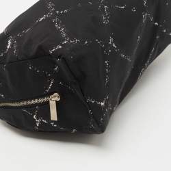 Pre Owned Chanel Black Quilted Print Nylon Travel Ligne Cosmetic Pouch