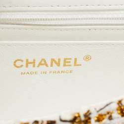 Pre Owned Chanel White/Multiicolor Quilted Tweed New Mini Classic Flap Bag