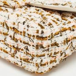 Pre Owned Chanel White/Multiicolor Quilted Tweed New Mini Classic Flap Bag