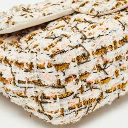 Pre Owned Chanel White/Multiicolor Quilted Tweed New Mini Classic Flap Bag