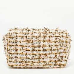 Pre Owned Chanel White/Multiicolor Quilted Tweed New Mini Classic Flap Bag