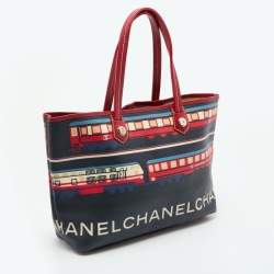 Pre Owned Chanel Multicolor Printed Coated Canvas and Leather Le Train Tote