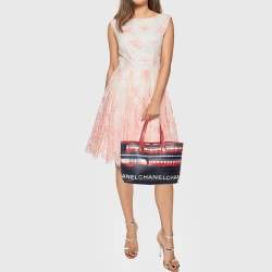 Pre Owned Chanel Multicolor Printed Coated Canvas and Leather Le Train Tote