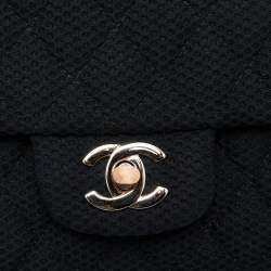 Pre Owned Chanel Black Quilted Mesh Medium Classic Single Flap Bag