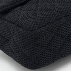 Pre Owned Chanel Black Quilted Mesh Medium Classic Single Flap Bag