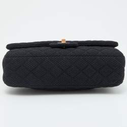 Pre Owned Chanel Black Quilted Mesh Medium Classic Single Flap Bag