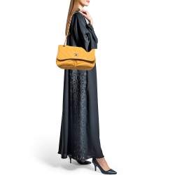 Pre Owned Chanel Mustard Quilted Nubuck Leather Natural Beauty Flap Bag
