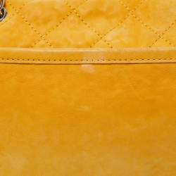 Pre Owned Chanel Mustard Quilted Nubuck Leather Natural Beauty Flap Bag