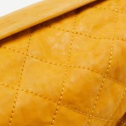 Pre Owned Chanel Mustard Quilted Nubuck Leather Natural Beauty Flap Bag