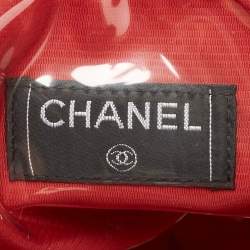 Pre Owned Chanel Black/White Quilted Nylon Travel Line Multiple Zip Bowler Bag