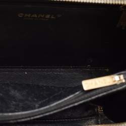 Pre Owned Chanel Black Quilted Caviar Leather Medium CC Filigree Vanity Case Bag