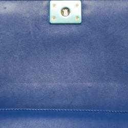 Pre Owned Chanel Blue Python Medium Boy Bag