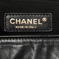 Pre Owned Chanel Black Leather Patchwork Accordion Shoulder Bag