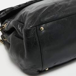 Pre Owned Chanel Black Leather Patchwork Accordion Shoulder Bag
