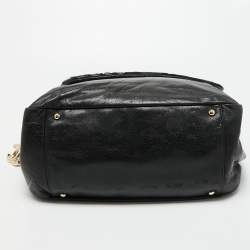 Pre Owned Chanel Black Leather Patchwork Accordion Shoulder Bag