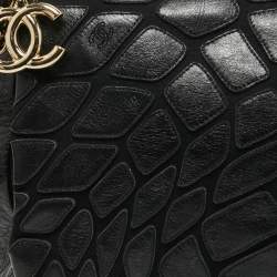 Pre Owned Chanel Black Leather Patchwork Accordion Shoulder Bag
