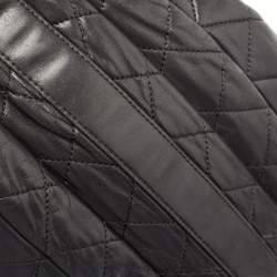 Pre Owned Chanel Black Quilted Lambskin Leather Maxi 3 Accordion Flap Bag