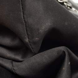 Pre Owned Chanel Black Quilted Lambskin Leather Maxi 3 Accordion Flap Bag