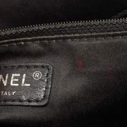 Pre Owned Chanel Black Quilted Lambskin Leather Maxi 3 Accordion Flap Bag