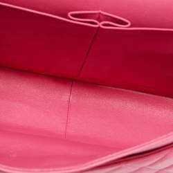 Pre Owned Chanel Pink Quilted Leather Jumbo Classic Double Flap Bag