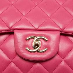 Pre Owned Chanel Pink Quilted Leather Jumbo Classic Double Flap Bag