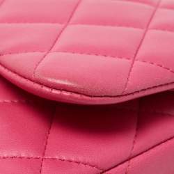 Pre Owned Chanel Pink Quilted Leather Jumbo Classic Double Flap Bag
