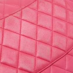 Pre Owned Chanel Pink Quilted Leather Jumbo Classic Double Flap Bag